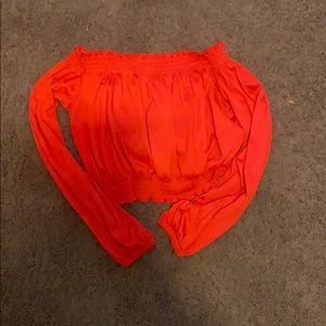 H&M red off the shoulder top